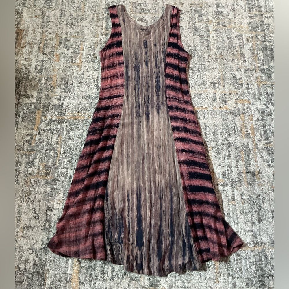 KUSNADI CRINKLY SLEEVELESS MAXI DRESS W/POCKETS! EUC! S/M